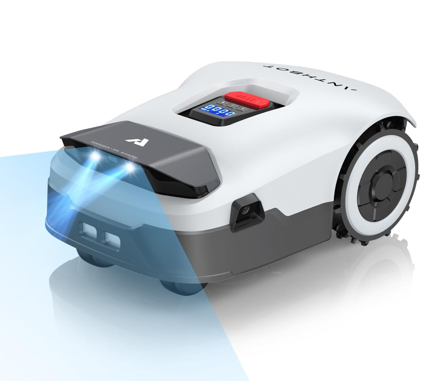 Robot Lawn Mower NO Wire - 0.9 Acre, Full Band RTK+4-Eye Vision Robotic Lawnmower, Automatic Mapping, 30 Multi-Zone Management, Accurate Obstacle Avoidance, Intelligent Anti-Theft, APP Control