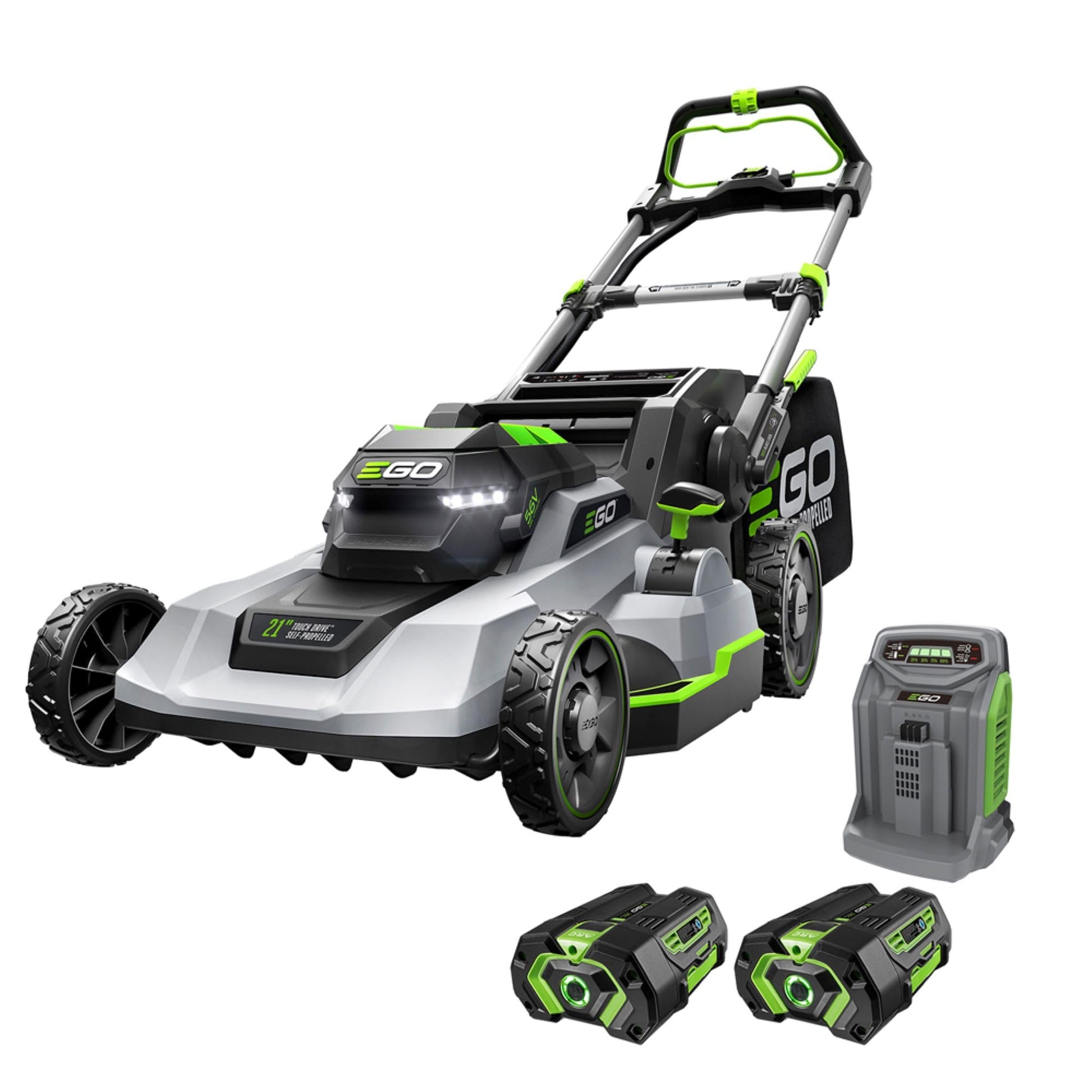 EGO POWER+ Electric Lawn Mower, Self-Propelled Cordless with Select Cut and Touch Drive, Includes (2) 56V 6.0Ah Batteries and Rapid Charger - LM2134SP-2