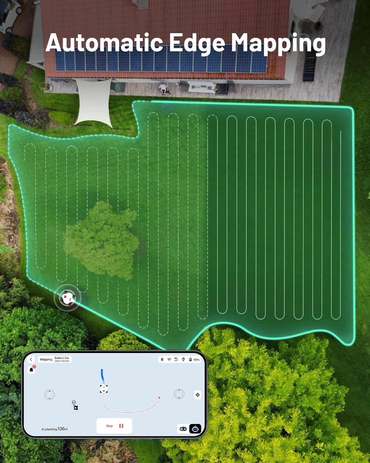 Mammotion LUBA 2 AWD 5000X Robot Lawn Mower with 4G, All-Wheel-Drive for 80% Slope, Perimeter Wire Free for 1.25 Acres, UltraSense AI Vision & RTK Auto-Mapping, 1.0"-2.7" Adjustable Cutting Height