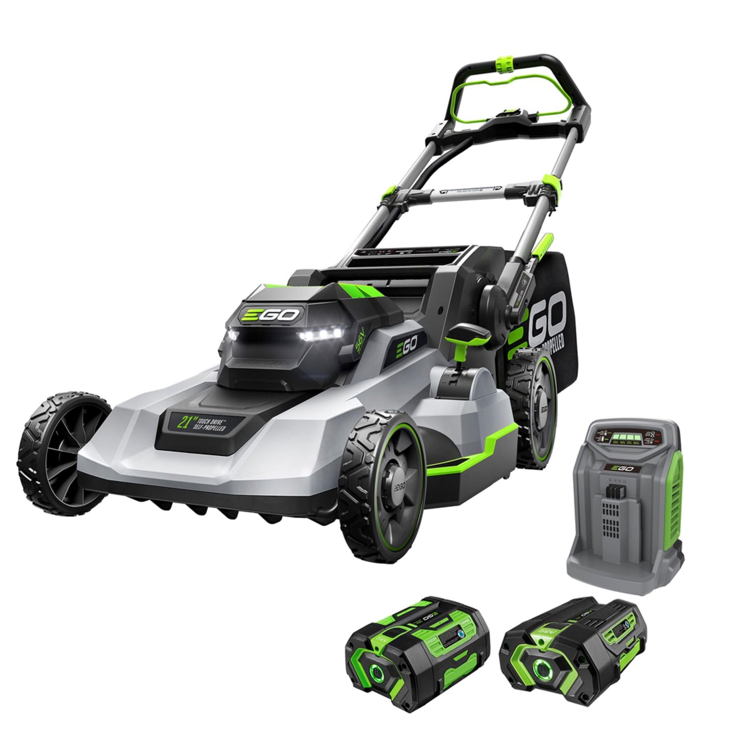 EGO POWER+ Electric Lawn Mower, Self-Propelled Cordless with Select Cut and Touch Drive, Includes (2) 56V 6.0Ah Batteries and Rapid Charger - LM2134SP-2