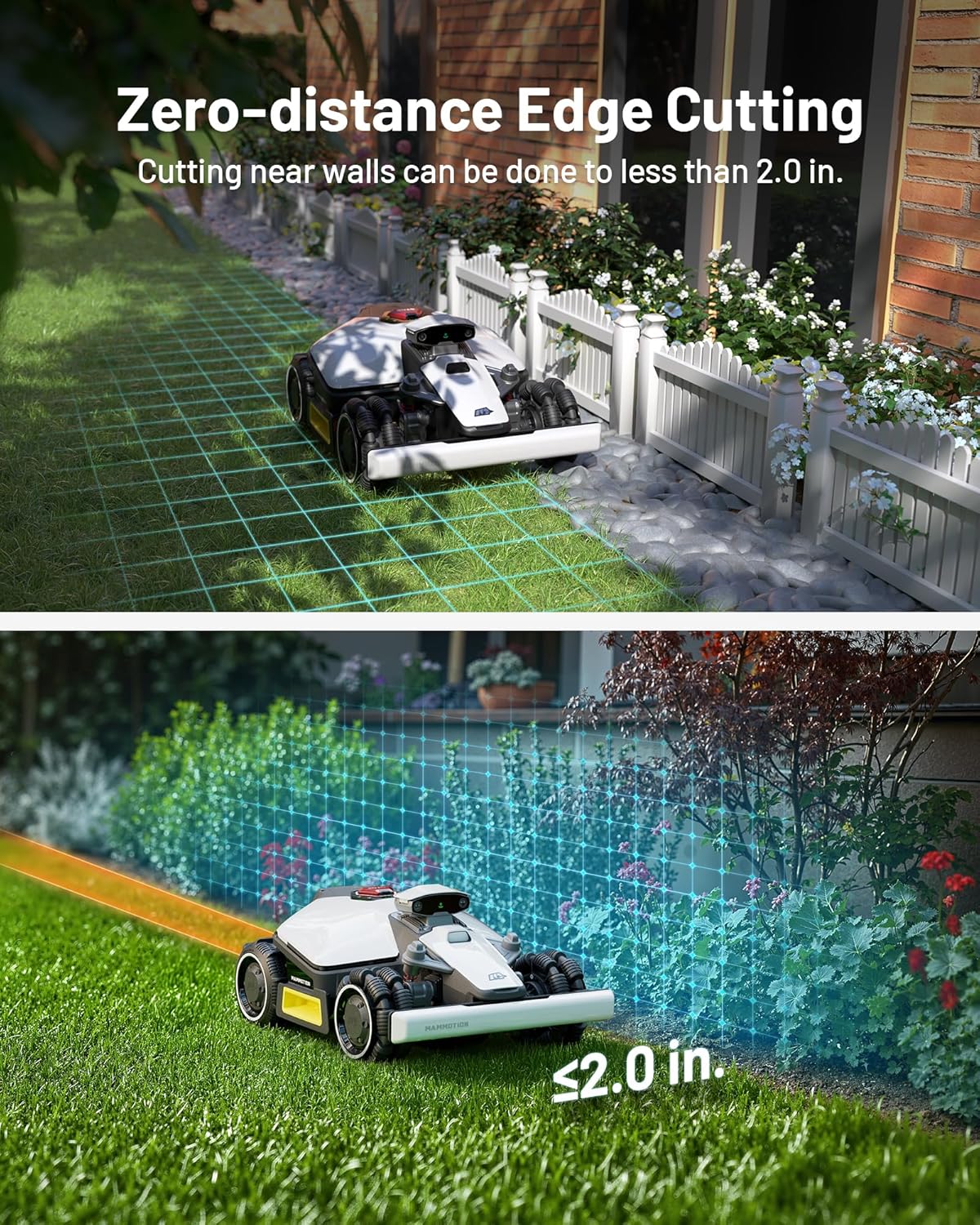 Mammotion LUBA Mini AWD 800H Robot Lawn Mower with 4G, Reception 0.2 Acre, Max. 0.25 Acre, All-Wheel-Drive for 80% Slope, UltraSense AI Vision+RTK Auto-Mapping, Cutting Height 2.2"-4.0"